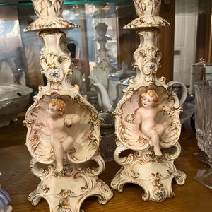 Ornate Cherub Candle Holders